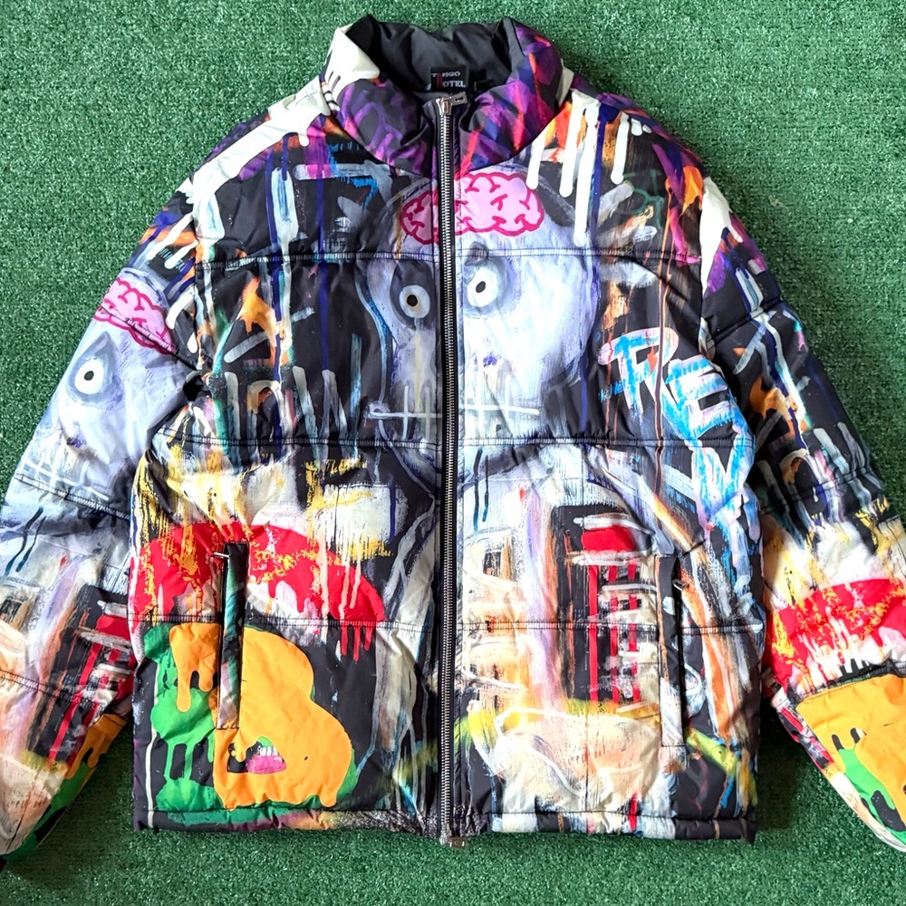 Colorful Graphic Men's Puffer Jacket